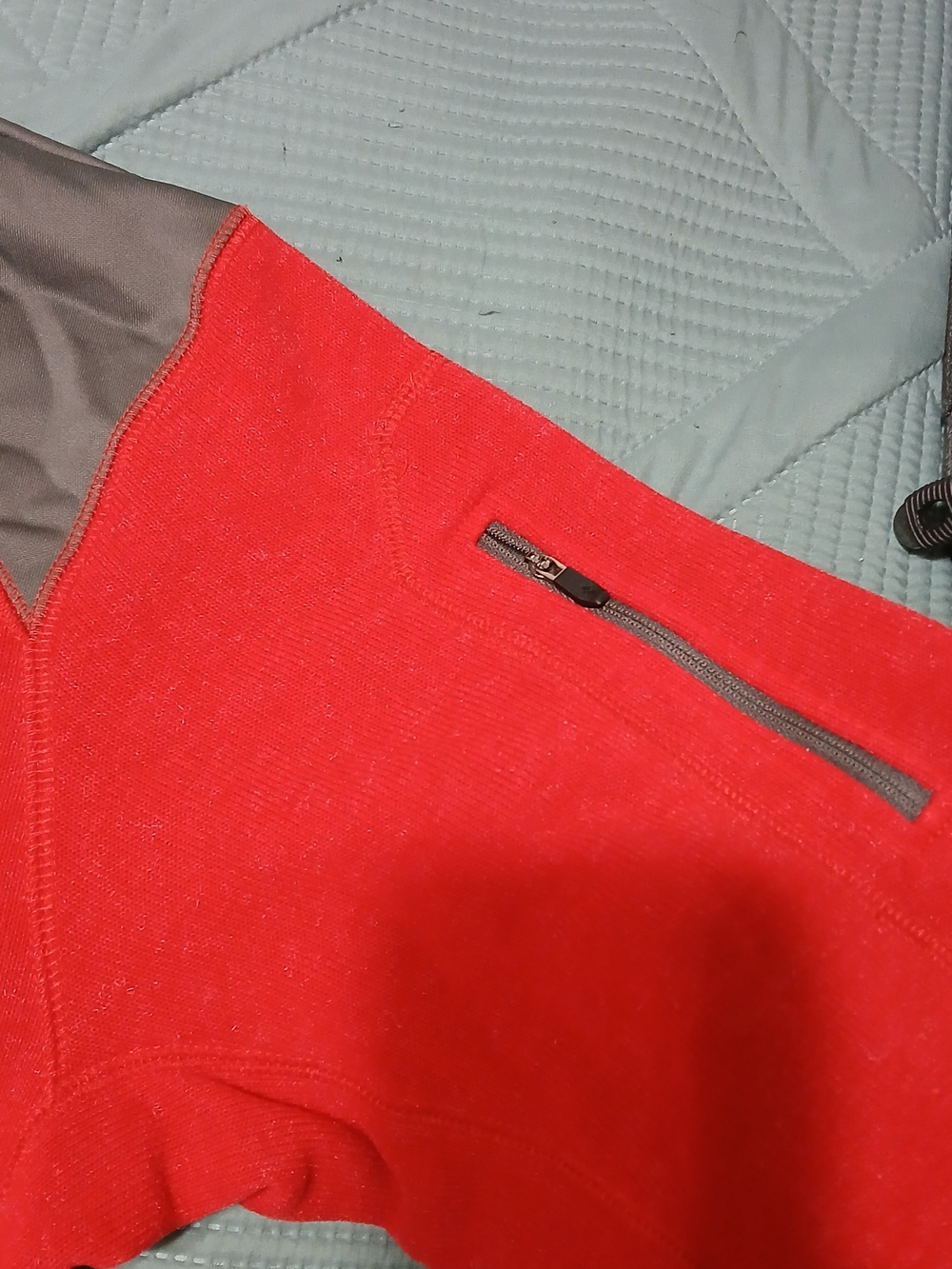 Columbia Men’s Red Gray 1/4 Zip Fleece Pullover Outdoors Sherpa Collar Large - Picture 4 of 8